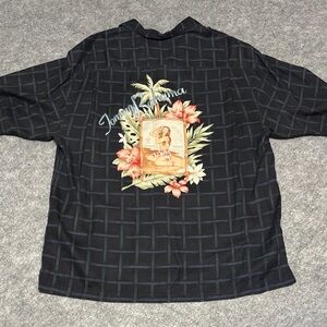 Tommy Bahama Silk Button Top Embroidered Details
